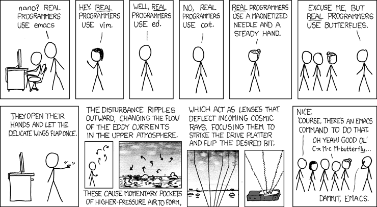 Real Programmers use Emacs XKCD