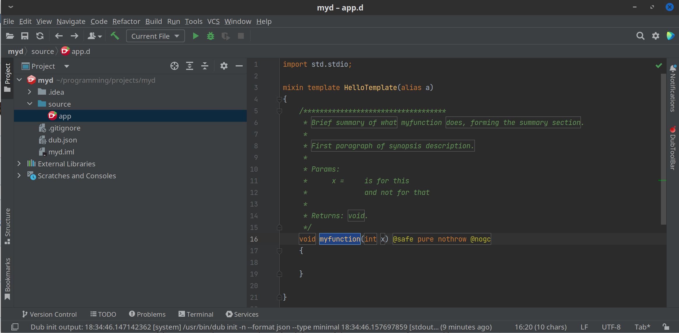 IntelliJ with the DLang plugin